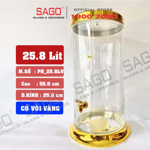  PH 25.8 - Binh Sâm Trụ Phú Hòa 25.8 Lít | Bình Sâm Cao Cấp Việt Nam 
