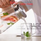  Deli GPH24 - Bình Thủy Tinh Chịu Nhiệt Delisoga Borosilicate Glass Pitcher 1400ml Nắp Inox | Thủy Tinh Cao Cấp 