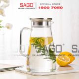  Deli GPH24 - Bình Thủy Tinh Chịu Nhiệt Delisoga Borosilicate Glass Pitcher 1400ml Nắp Inox | Thủy Tinh Cao Cấp 