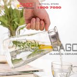  Deli GPH24 - Bình Thủy Tinh Chịu Nhiệt Delisoga Borosilicate Glass Pitcher 1400ml Nắp Inox | Thủy Tinh Cao Cấp 