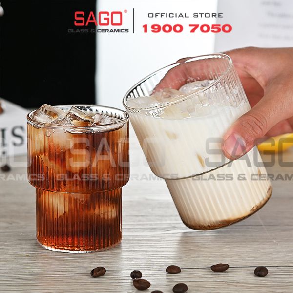  Deli TY7510-1 - Ly Thủy Tinh Deli Stripes Empilable Rock Glass 180ml | Thủy Tinh Cao Cấp 