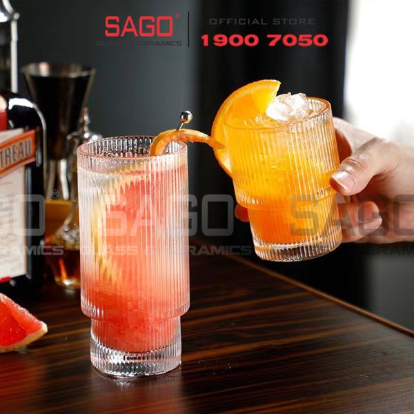  Deli TY7510-1 - Ly Thủy Tinh Deli Stripes Empilable Rock Glass 180ml | Thủy Tinh Cao Cấp 