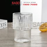  Deli TY7510-1 - Ly Thủy Tinh Deli Stripes Empilable Rock Glass 180ml | Thủy Tinh Cao Cấp 