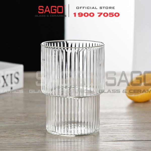  Deli TY7510-1 - Ly Thủy Tinh Deli Stripes Empilable Rock Glass 180ml | Thủy Tinh Cao Cấp 