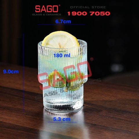  Deli TY7510-1 - Ly Thủy Tinh Deli Stripes Empilable Rock Glass 180ml | Thủy Tinh Cao Cấp 