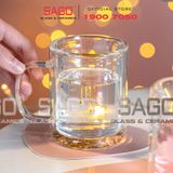  Deli GPB207-L1 - Ly Thủy Tinh 02 lớp Delisoga Borosilicate Double Wall Star Glass Cup 240ml | Thủy Tinh Cao Cấp 