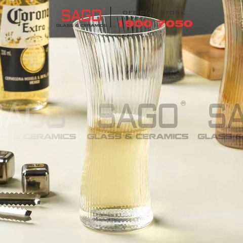  INS 21104 - Ly Thủy Tinh INS Strip Salsa Hight Ball 355ml | Thủy Tinh Cao Cấp 