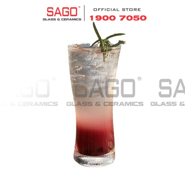  INS 21104 - Ly Thủy Tinh INS Strip Salsa Hight Ball 355ml | Thủy Tinh Cao Cấp 