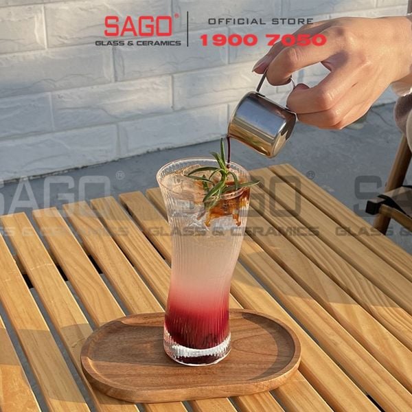  INS 21104 - Ly Thủy Tinh INS Strip Salsa Hight Ball 355ml | Thủy Tinh Cao Cấp 