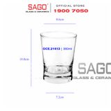  Ocean B21413 - Ly Thủy Tinh Ocean Ethan Double Rock 360ml | Nhập Khẩu Thái Lan 