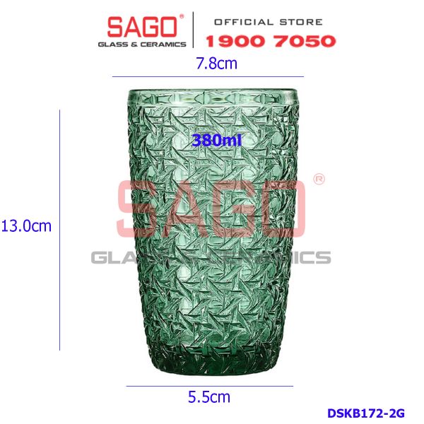  DELI DSKB172-2G - Ly Thủy Tinh Deli Beyond The Time Green Tumber Glass 380ml | Thủy Tinh Cao Cấp 