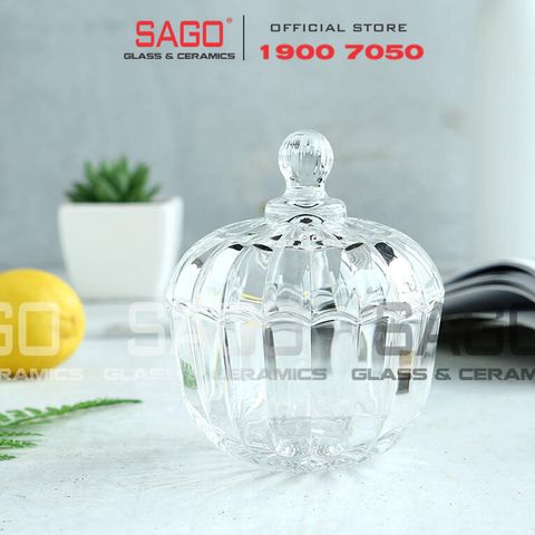  Deli DSTG2030-1 - Thố Mứt Thủy Tinh Deli Bí Ngô | Thủy Tinh Cao Cấp 