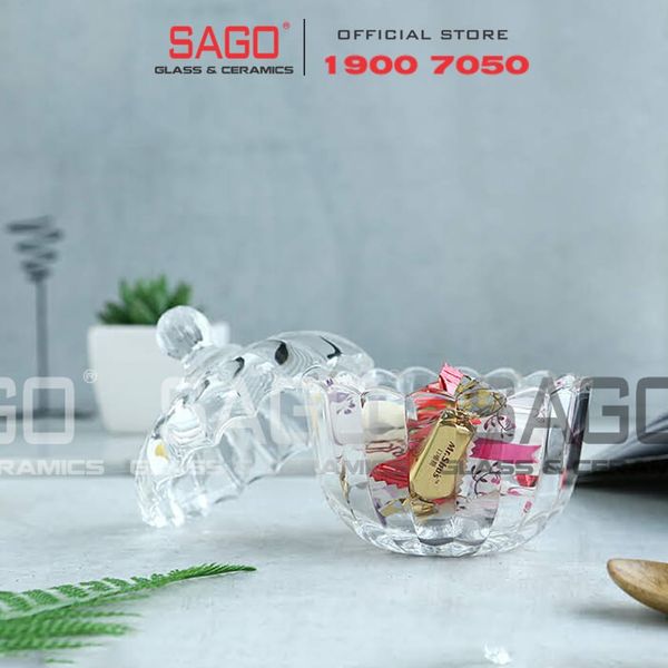  Deli DSTG2030-1 - Thố Mứt Thủy Tinh Deli Bí Ngô | Thủy Tinh Cao Cấp 