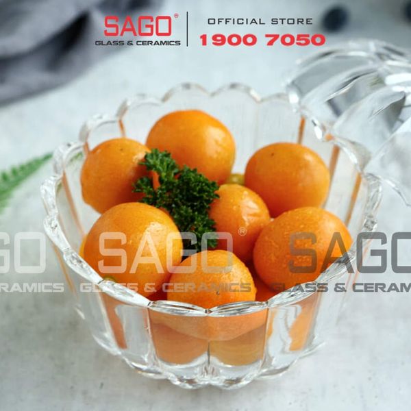  Deli DSTG2030-1 - Thố Mứt Thủy Tinh Deli Bí Ngô | Thủy Tinh Cao Cấp 