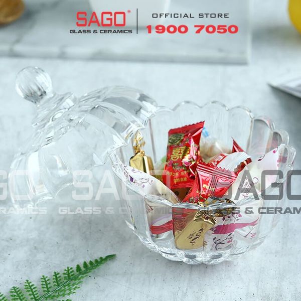  Deli DSTG2030-1 - Thố Mứt Thủy Tinh Deli Bí Ngô | Thủy Tinh Cao Cấp 