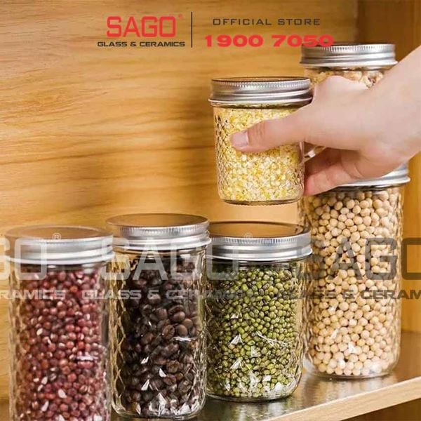  Hũ Thủy Tinh Kim Cương Đái Nhỏ Nắp Nhôm | Tùy Chọn Dung Tích 