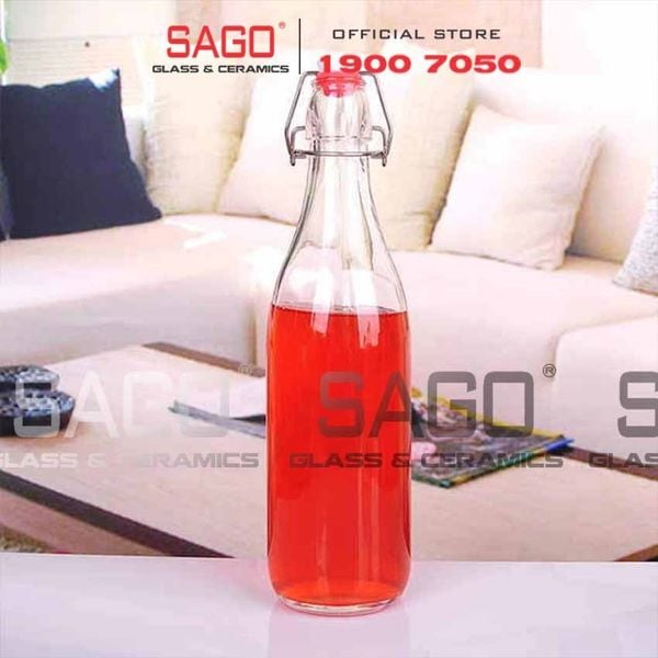  Chai Thủy Tinh Tròn Nắp Gài Thép | Tùy Chọn Dung Tích 