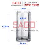  Ocean B24613 - Ly Thủy tinh Ocean Pulse Long Drink Glass 370ml | Nhập Khẩu Thái Lan 