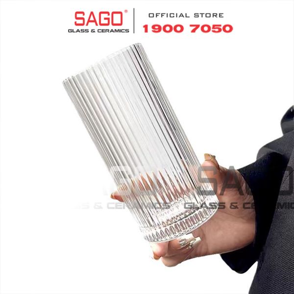  Ocean B24613 - Ly Thủy tinh Ocean Pulse Long Drink Glass 370ml | Nhập Khẩu Thái Lan 