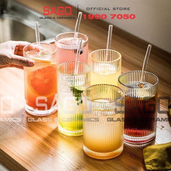  Ocean B24613 - Ly Thủy tinh Ocean Pulse Long Drink Glass 370ml | Nhập Khẩu Thái Lan 