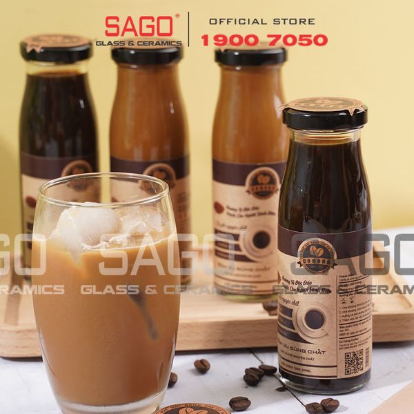  Chai Thủy Tinh Tròn Cao 200ml Nắp Thiết | Thủy Tinh Cao Cấp 
