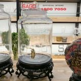  Bình Thủy Tinh Ngâm Rượu Bầu Lùn Nắp Thủy Tinh Có Ron Nhựa 5.0 Lít | Tùy Chọn Có hoặc không Vòi 