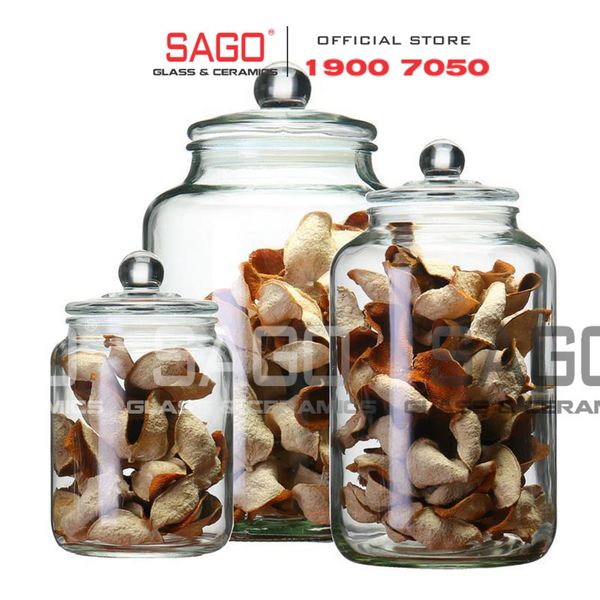  Bình Thủy Tinh Ngâm Rượu Bầu Lùn Nắp Thủy Tinh Có Ron Nhựa 5.0 Lít | Tùy Chọn Có hoặc không Vòi 