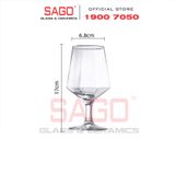  Deli EJ6203 - Ly Thủy Tinh Apple Green Diamond Hexagonal Wine Glass 435ml | Thủy Tinh Cao Cấp 