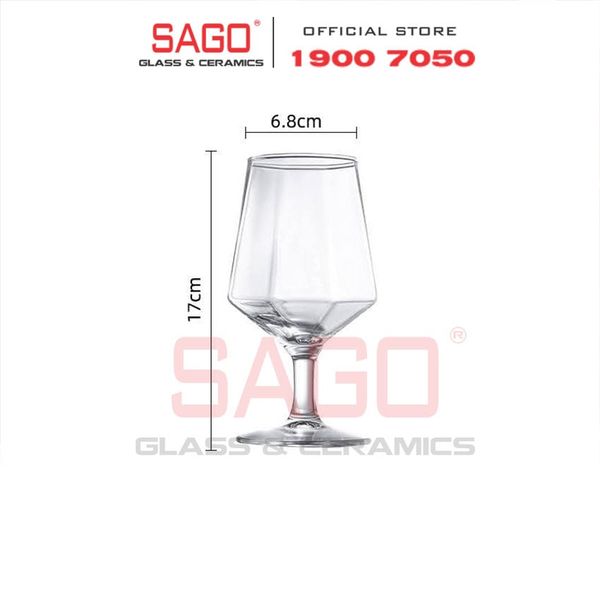  Deli EJ6203 - Ly Thủy Tinh Apple Green Diamond Hexagonal Wine Glass 435ml | Thủy Tinh Cao Cấp 