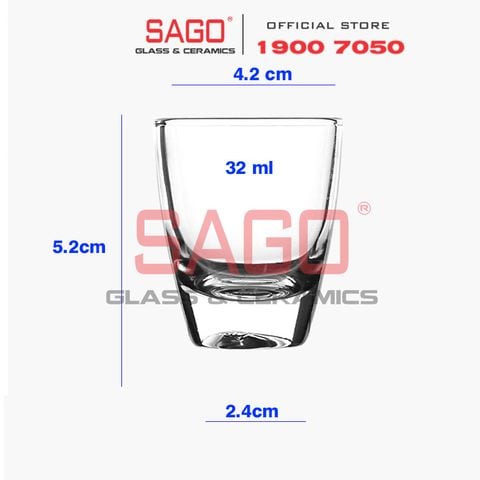  Deli EY3003-1 - Ly Thủy Tinh Deli Shot 32ml | Thủy Tinh Cao Cấp 