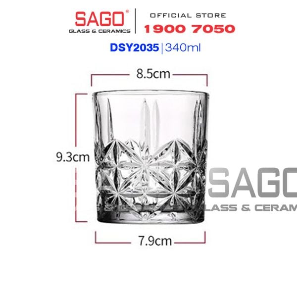  Deli DSY2035 - Ly Thủy Tinh Deli Whisky Rocks 340ml | Thủy Tinh Cao Cấp 