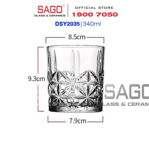  Deli DSY2035 - Ly Thủy Tinh Deli Whisky Rocks 340ml | Thủy Tinh Cao Cấp 