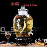  Chum Ngâm Rượu Thủy Tinh Cá Chép Hoa Sen 10.0 Lít | Tùy Chọn Có hoặc không vòi 