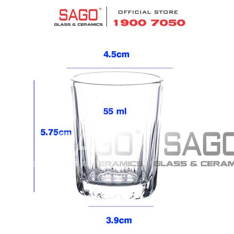  Union 351 - Ly Thủy Tinh Union Stripes Shot Glass 55ml | Thủy Tinh Cao Cấp Nhập Khẩu Thái Lan 