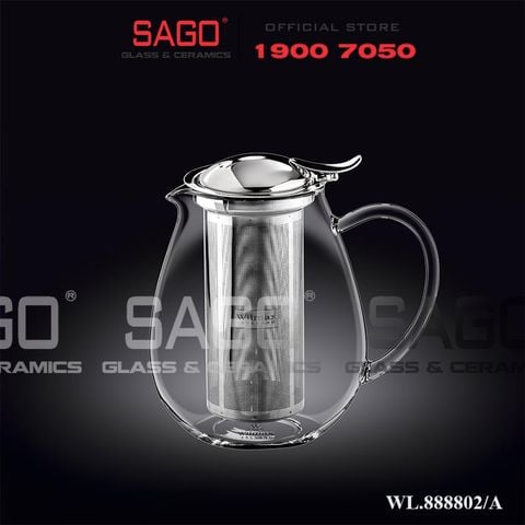  Wilmax England 888802/A - Bình Trà Thủy Tinh Wilmax Thermo Tea Pot 850ml | Thủy Tinh Cao Cấp Chịu Nhiệt 