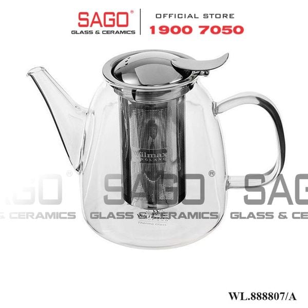  Wilmax England 888807/A - Bình Trà Thủy Tinh Wilmax Thermo Tea Pot 600ml | Thủy Tinh Cao Cấp Chịu Nhiệt 