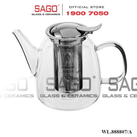  Wilmax England 888807/A - Bình Trà Thủy Tinh Wilmax Thermo Tea Pot 600ml | Thủy Tinh Cao Cấp Chịu Nhiệt 