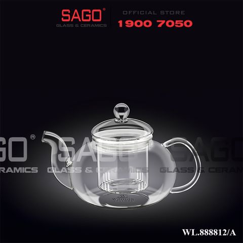  Wilmax England 888812/A - Bình Trà Thủy Tinh Wilmax Thermo Tea Pot 620ml | Thủy Tinh Cao Cấp Chịu Nhiệt 