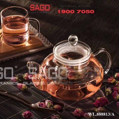  Wilmax England 888813/A - Bình Trà Thủy Tinh Wilmax Thermo Tea Pot 770ml | Thủy Tinh Cao Cấp Chịu Nhiệt 