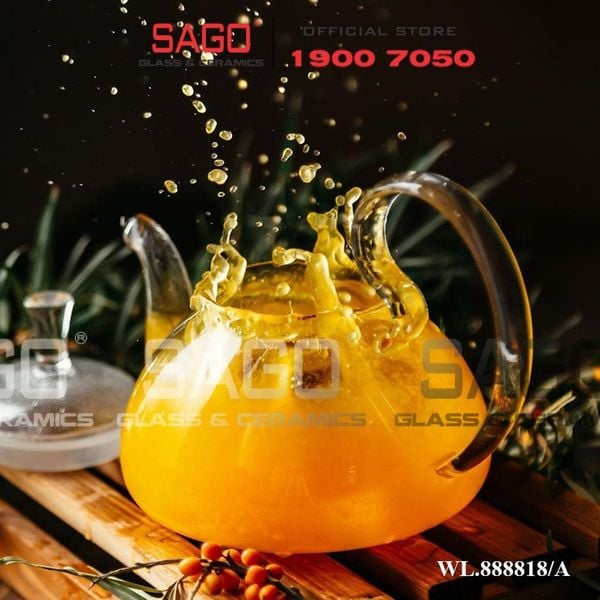  Wilmax England 888818/A - Bình Trà Thủy Tinh Wilmax Thermo Tea Pot 1200ml | Thủy Tinh Cao Cấp Chịu Nhiệt 