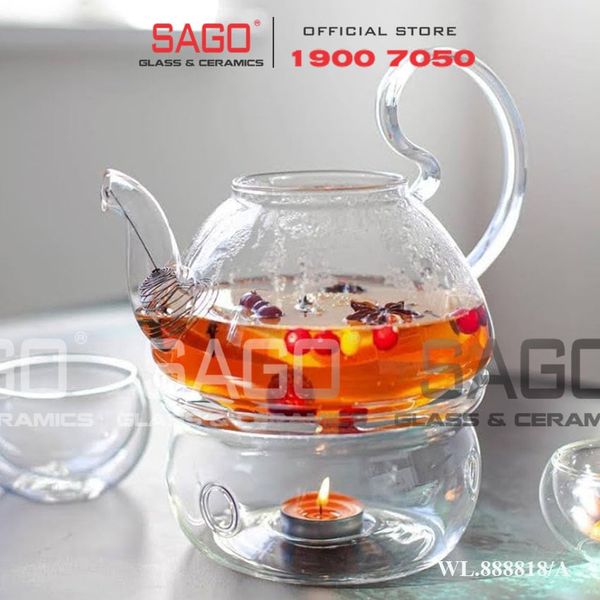  Wilmax England 888818/A - Bình Trà Thủy Tinh Wilmax Thermo Tea Pot 1200ml | Thủy Tinh Cao Cấp Chịu Nhiệt 