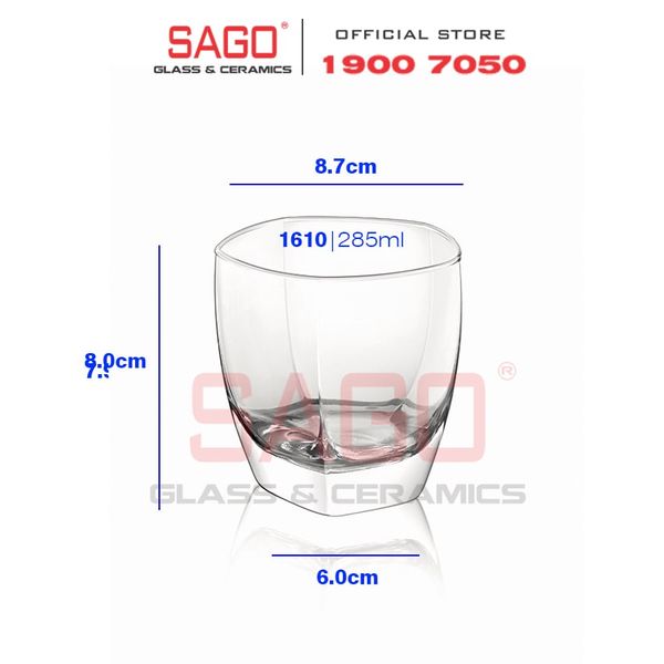  Ocean B21610 - Ly Thủy Tinh Ocean Sensation Double Rock 285ml | Nhập Khẩu Thái Lan 