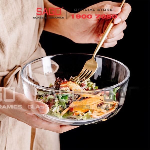  Union 349 -  Tô Thủy Tinh Union Assurance Bowl Đường kính 7" | Thủy Tinh Cao Cấp Nhập Khẩu Thái Lan 