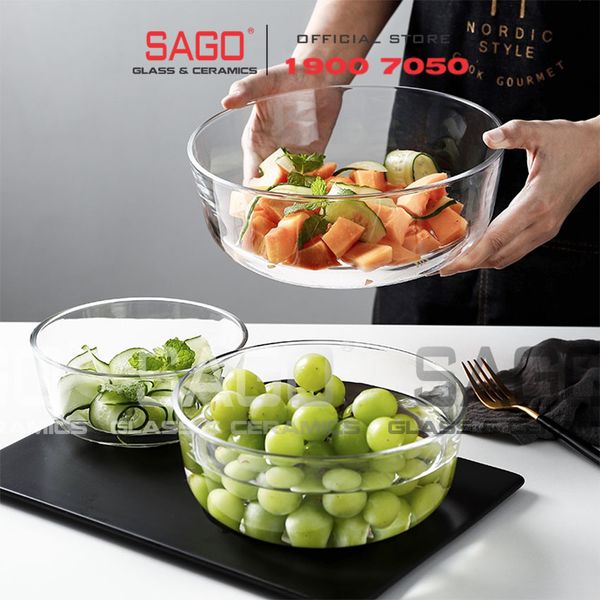  Union 349 -  Tô Thủy Tinh Union Assurance Bowl Đường kính 7" | Thủy Tinh Cao Cấp Nhập Khẩu Thái Lan 