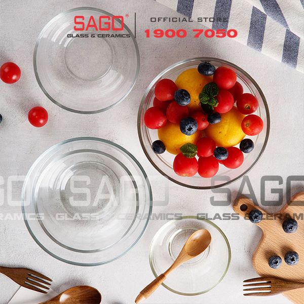  Union 349 -  Tô Thủy Tinh Union Assurance Bowl Đường kính 7" | Thủy Tinh Cao Cấp Nhập Khẩu Thái Lan 