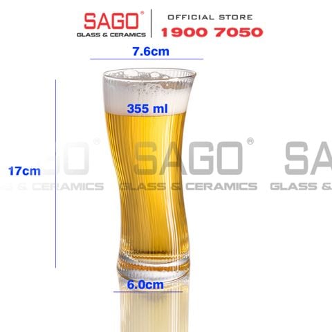  INS 21104 - Ly Thủy Tinh INS Strip Salsa Hight Ball 355ml | Thủy Tinh Cao Cấp 
