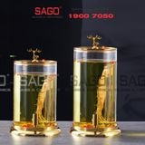  Bình Trụ Thủy Tinh Nắp Hưu Vàng 10.0 Lít | Có Vòi 