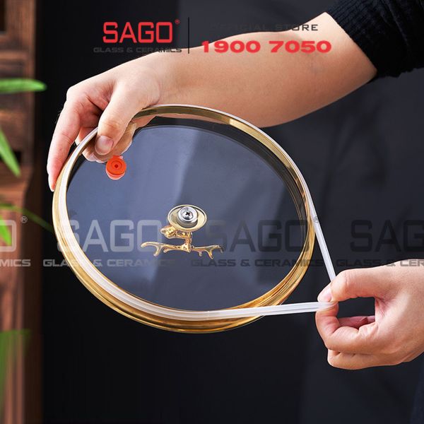  Bình Trụ Thủy Tinh Nắp Hưu Vàng 10.0 Lít | Có Vòi 