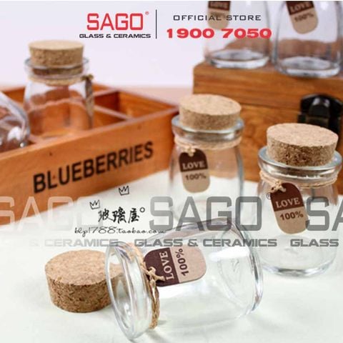  Hũ Thủy Tinh Pudding Lùn Nắp Gỗ | Tùy Chọn Dung tích 