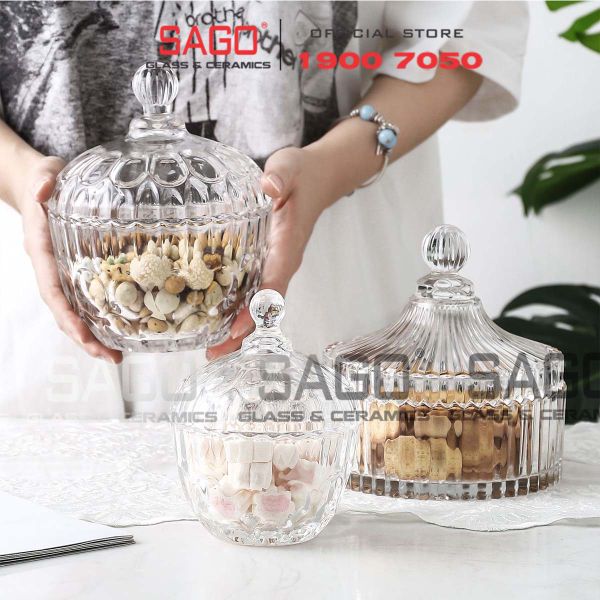  Deli TG1064-4 - Thố Mứt Thủy Tinh , Hũ Kẹo Thủy Tinh Deli Candy Jar Glass | Thủy Tinh Cao Cấp 